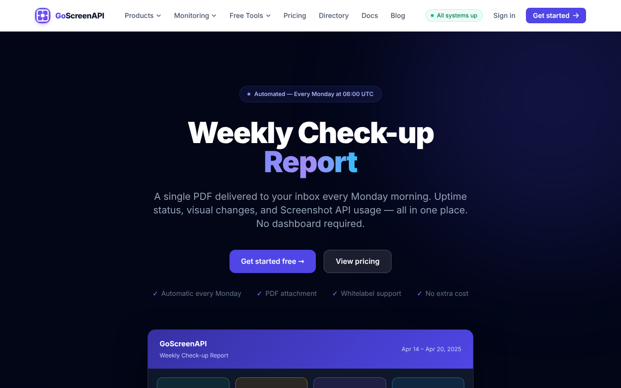 Weekly Checkup Report